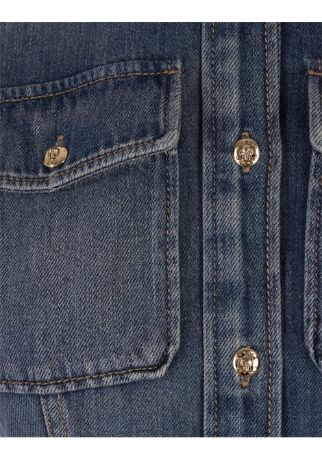 Miniabito Chemisier In Denim Stone Washed ALEXANDER MCQUEEN | 816098-QMAC34315